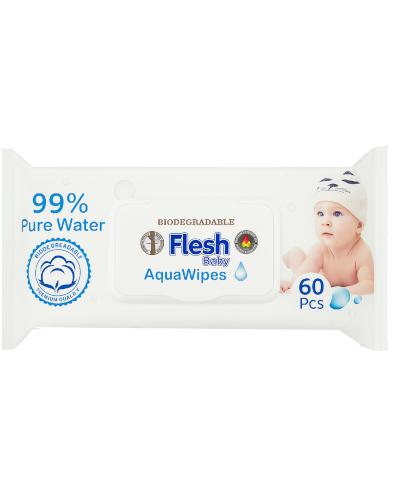 Fresh Baby, Aqua Wipes, Chusteczki do oczyszczania skóry, 60 sztuk